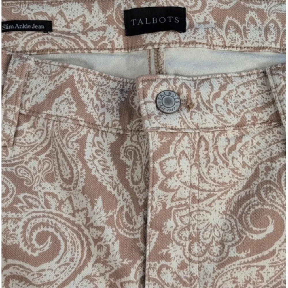 Talbots Curvy Slim Ankle Jeans in Star Paisley Size 16 - Picture 8 of 12